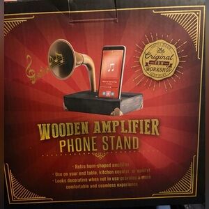 The Original Fun Workshop Wooden 8" tall Acoustic Phone Amplifier Stand. New